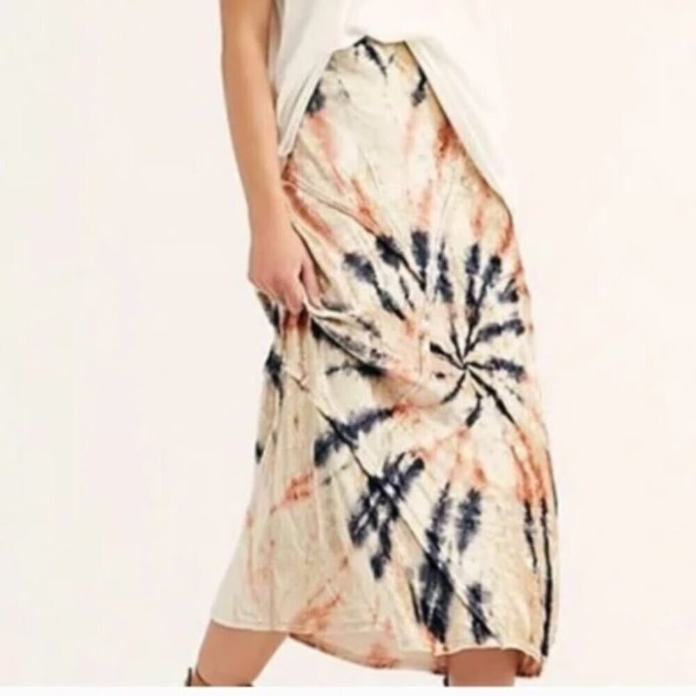 Free People Skirt Size S Colorful Tie-Dye Boho Velvet Fairy Whimsical Y2K Gypsy